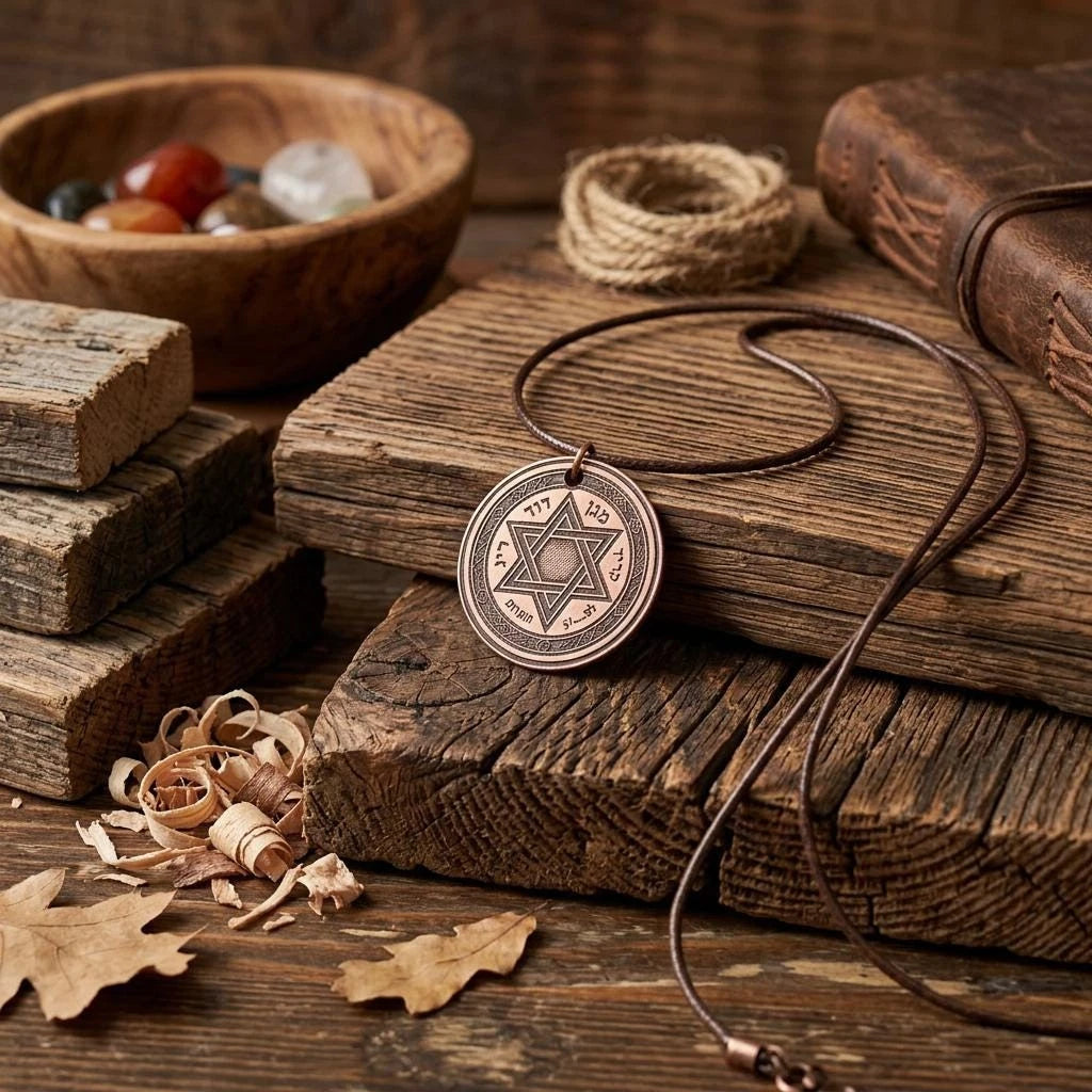 Pure Copper Spiritual Seal of Solomon Necklace - Handmade Boho Gift