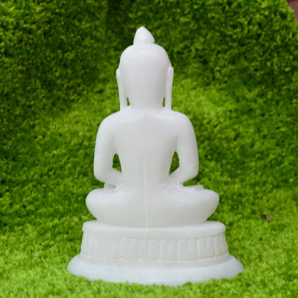 Marble Mahavir Swami Spiritual Statue Jain Temple Decor Meditation and Worship