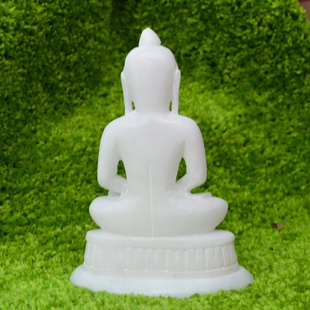 Marble Mahavir Swami Spiritual Statue Jain Temple Decor Meditation and Worship