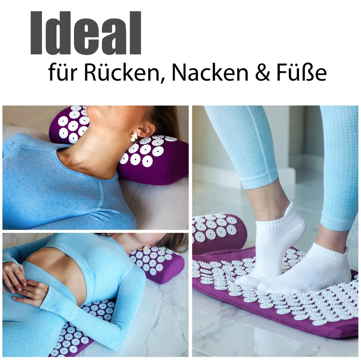 Akupressurmatt<wbr/>e Massagematte mit Kissen &amp; Hülle zur Steigerung des Wohlbefindens