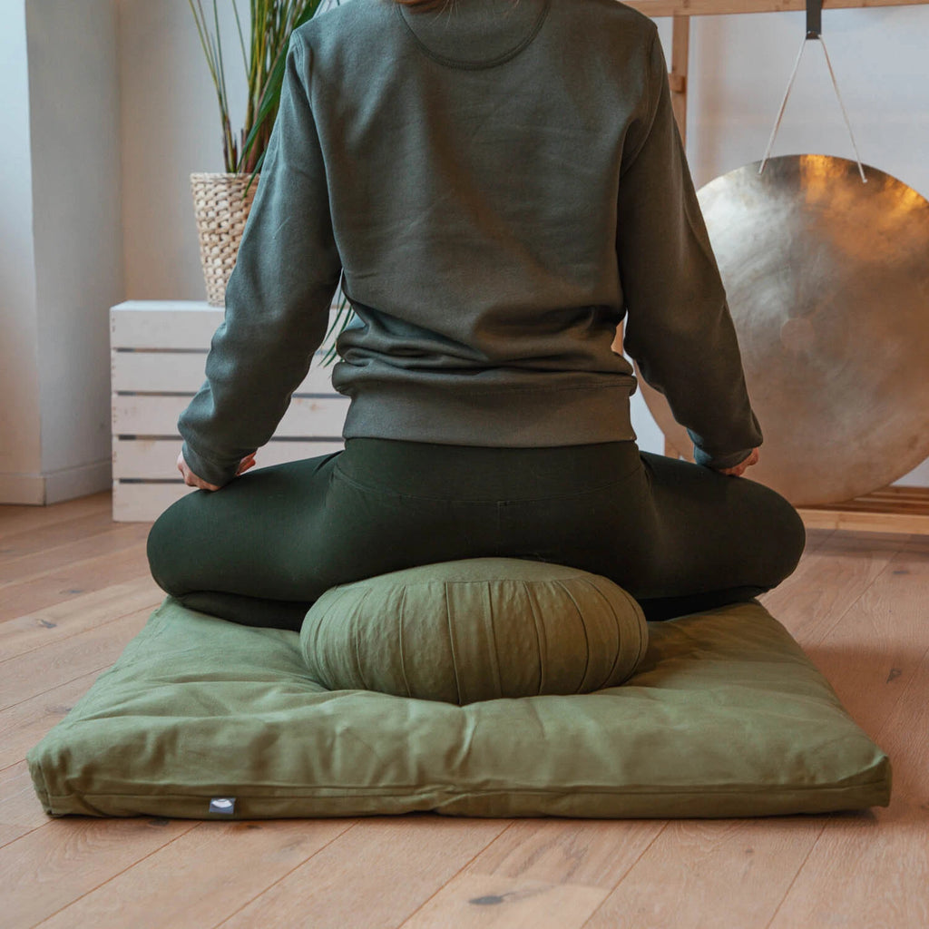 Meditations-Se<wbr/>t ECO | Meditationskis<wbr/>sen Zafu + Zabuton bordeaux | Dinkel