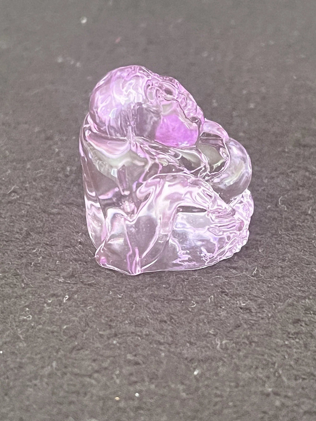 Translucent Purple Crystal Lucky Buddha In Pouch Figurine