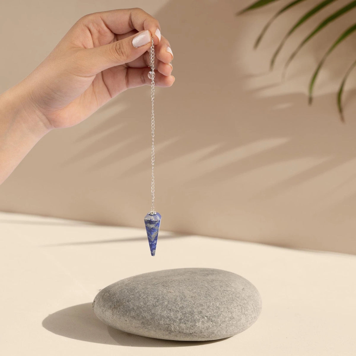 Lapis Lazuli Pendulum Crystal Stone, Faceted Pendulum Divination Tools, Dowsing