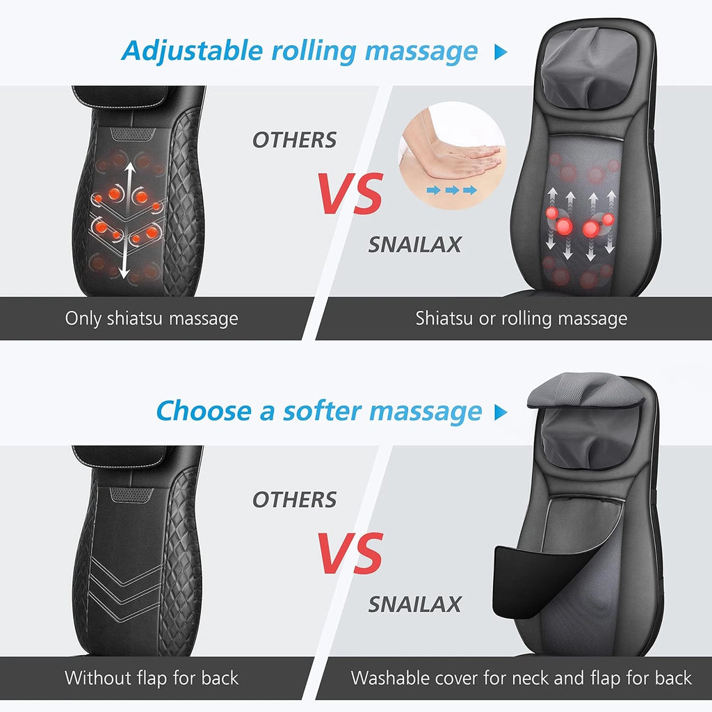 Shiatsu Massagesitzauf<wbr/>lage mit Wärme Knetmassage &amp; Vibration Rücken &amp; Ganzkörper