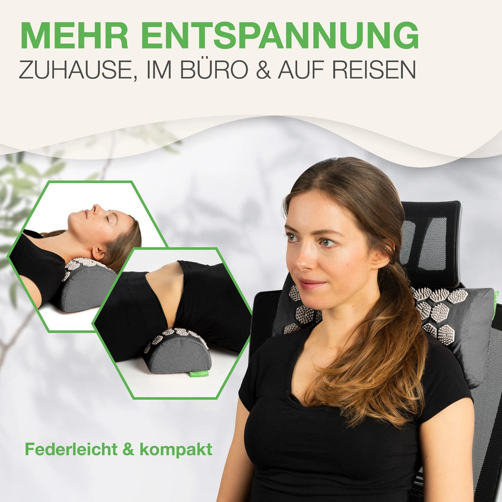 BACKLAxx ® Akupressur Nackenrolle - 2592 Spitzen - mit Befestigungsba<wbr/>nd