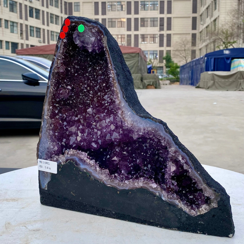 23LB Natural Amethyst Geode Quartz Crystal Cluster Cathedral Energy healing