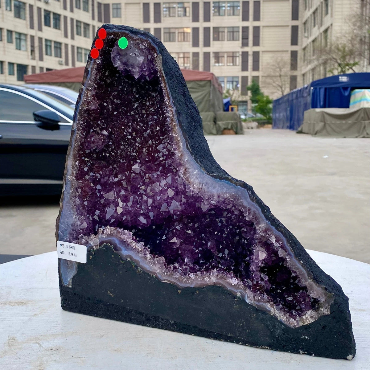 23LB Natural Amethyst Geode Quartz Crystal Cluster Cathedral Energy healing