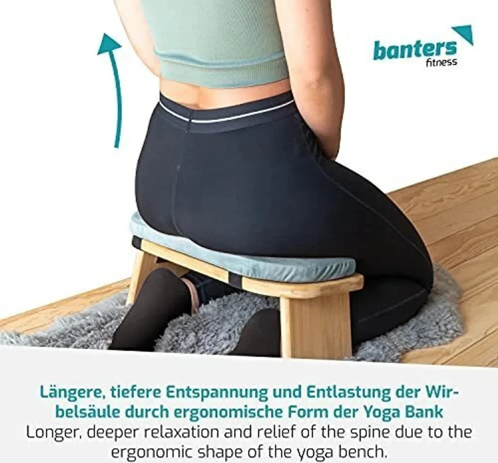 Banters Meditationsban<wbr/>k aus Bambus, klappbarer Meditationshoc<wbr/>ker mit Kissen