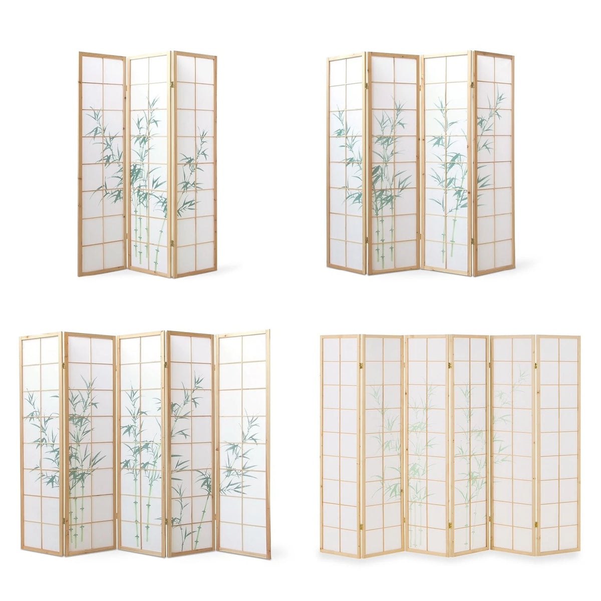 Raumteiler Trennwand Paravent Holz Massiv Sichtschutz Shoji Bambus Homestyle4u