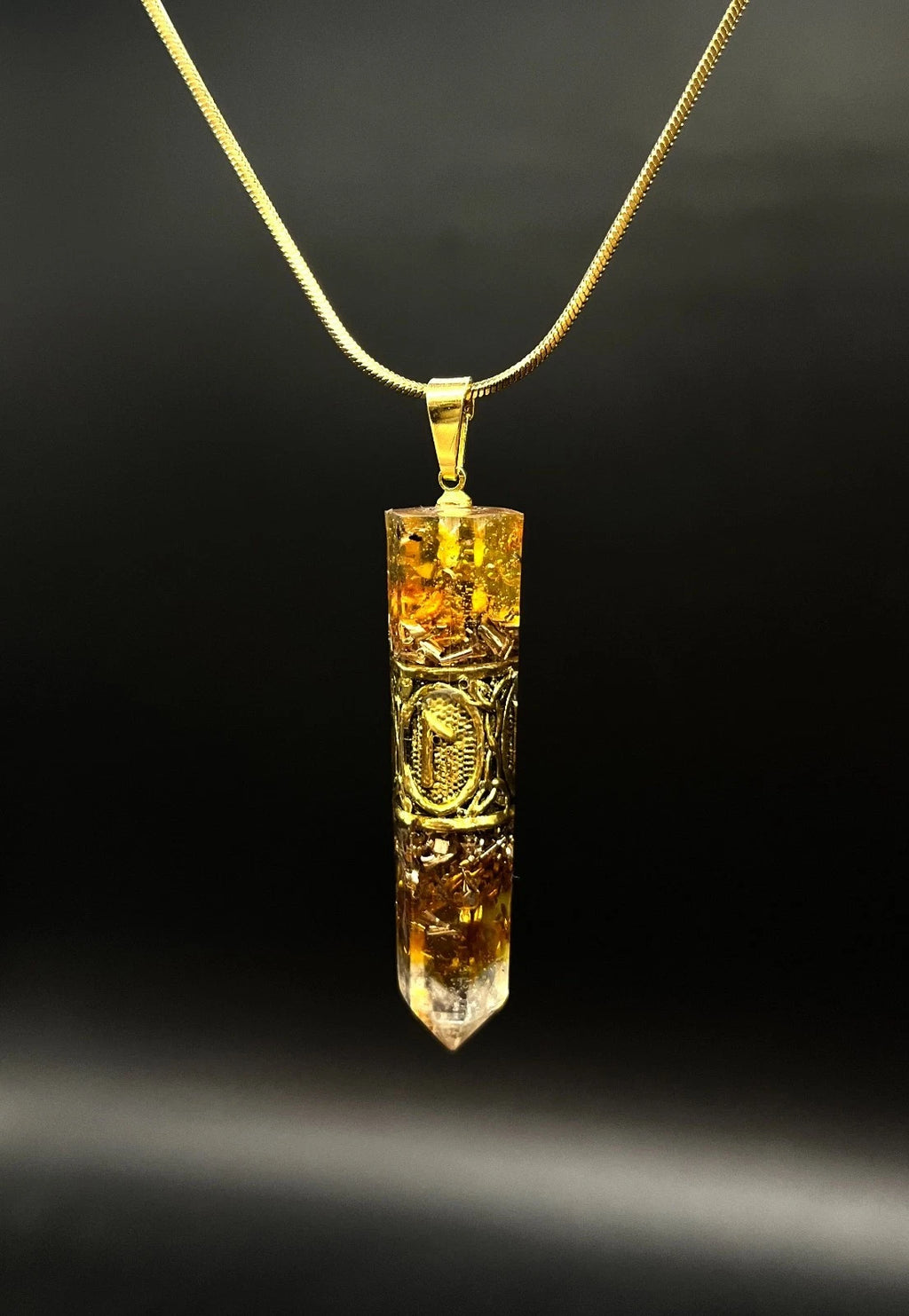 Bernstein Wikinger Runen Amulett Orgonit Anhänger - Nordischer Runen Talisman