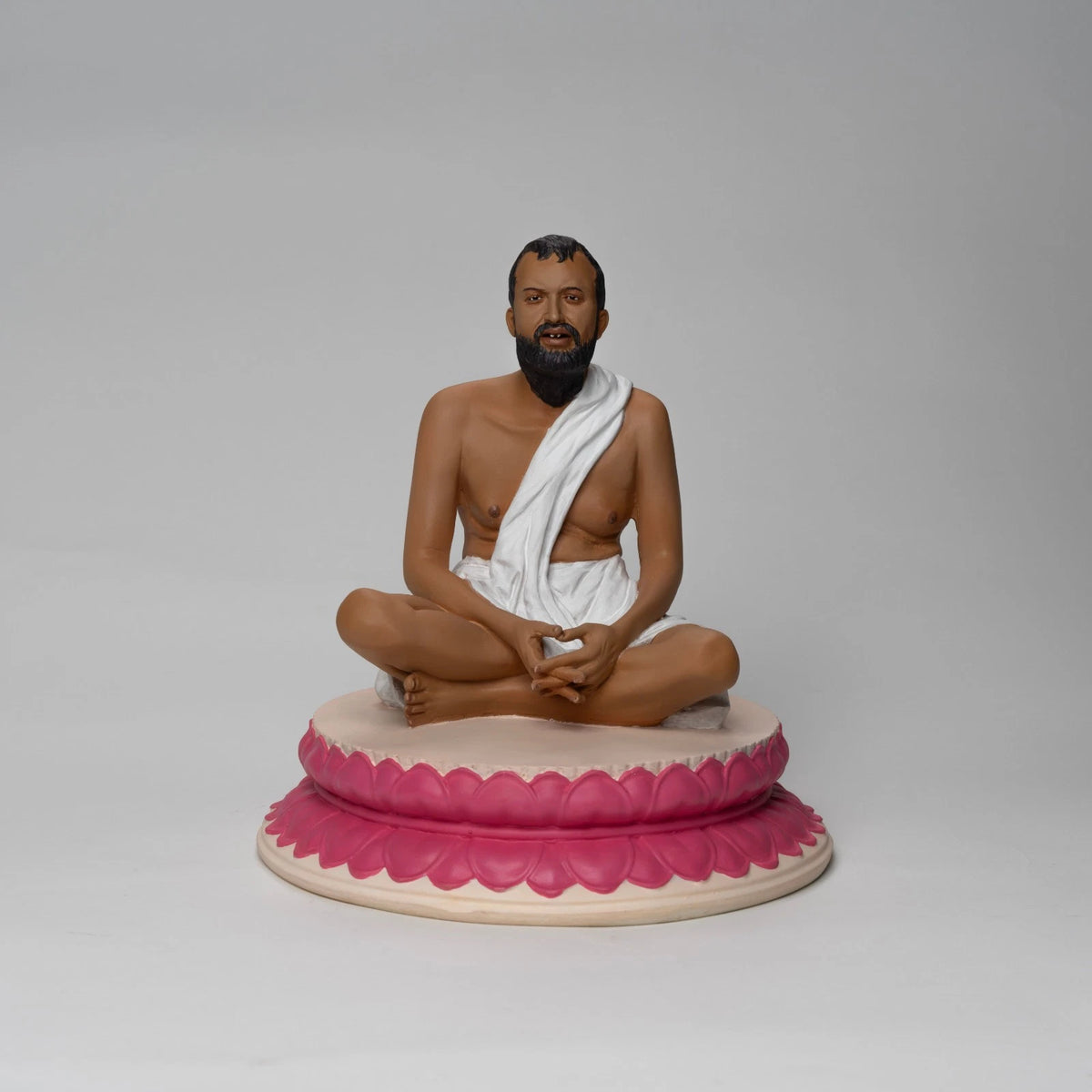 Minicreature White Sri Ramakrishna Realistic Color Spiritual Statue 10 Inch
