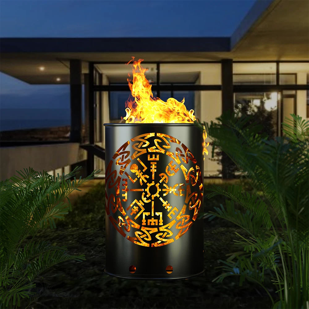 Feuertonne Keltischer Kompass | Spirituell &amp; Mystisch | Feuerstelle Gartendeko