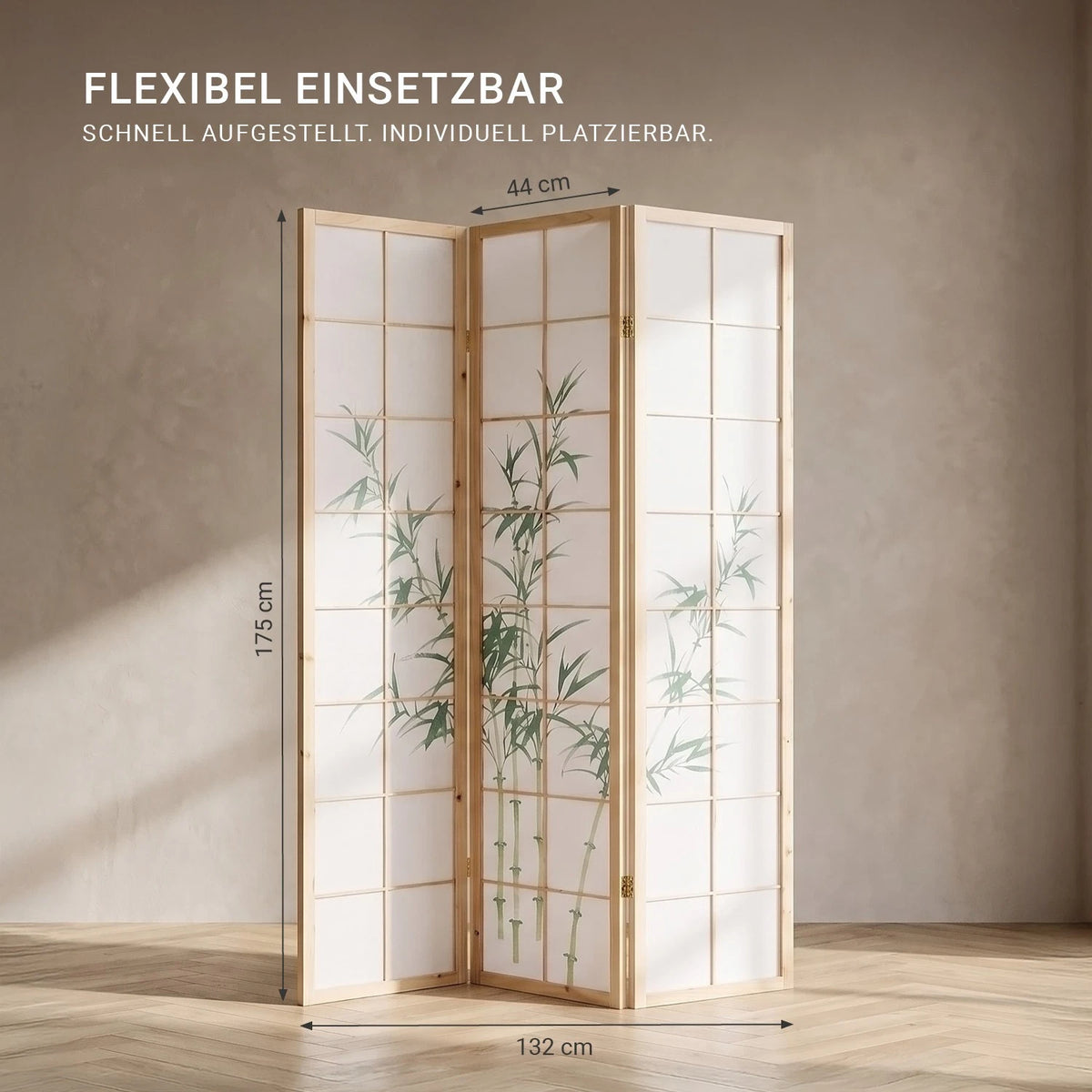 Raumteiler Trennwand Paravent Holz Massiv Sichtschutz Shoji Bambus Homestyle4u