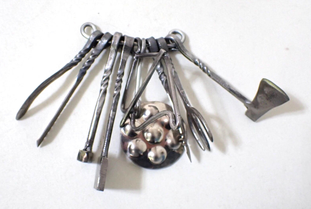Mongolian Shaman Exorcism protective miniature tools instrument Handmade Iron