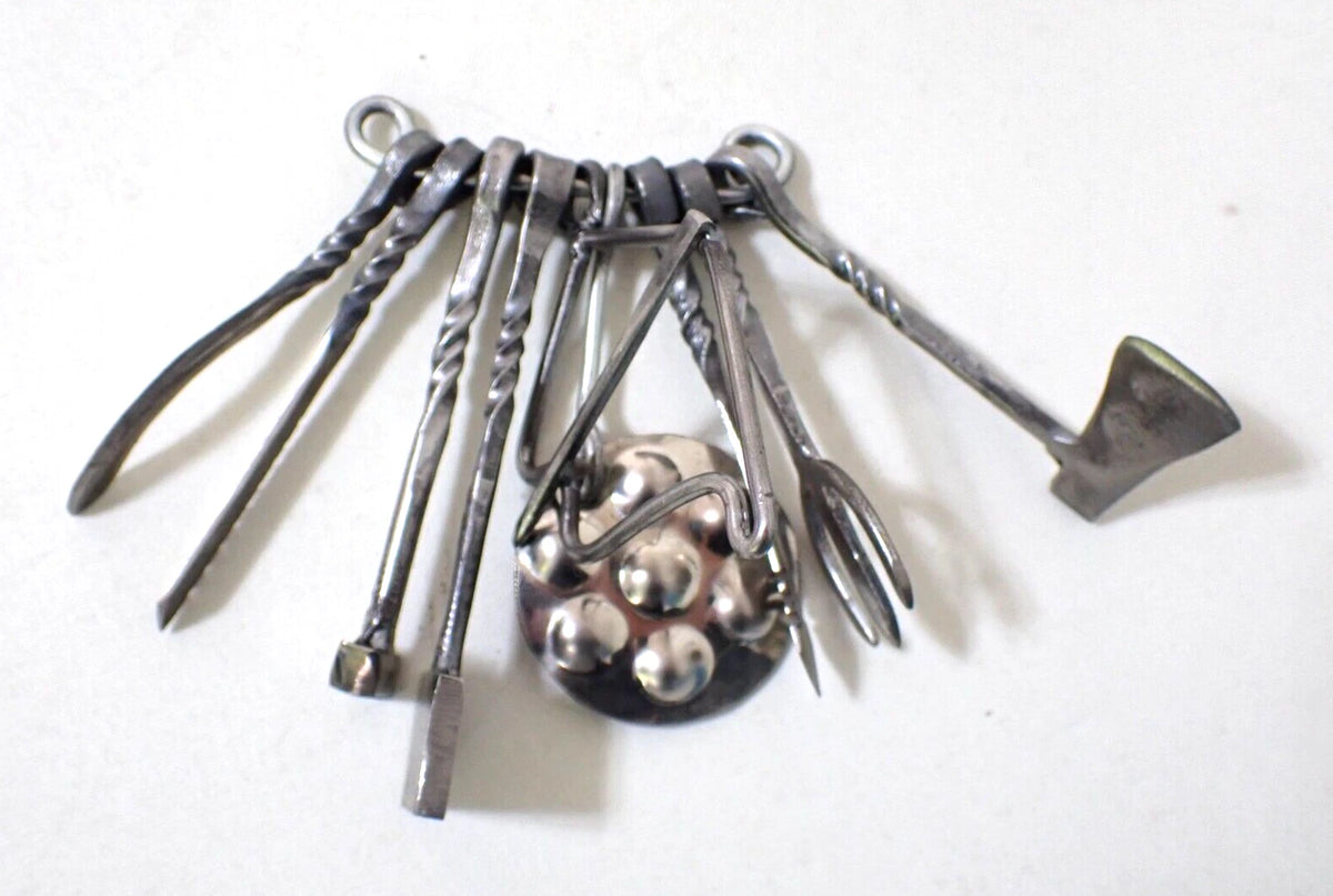 Mongolian Shaman Exorcism protective miniature tools instrument Handmade Iron