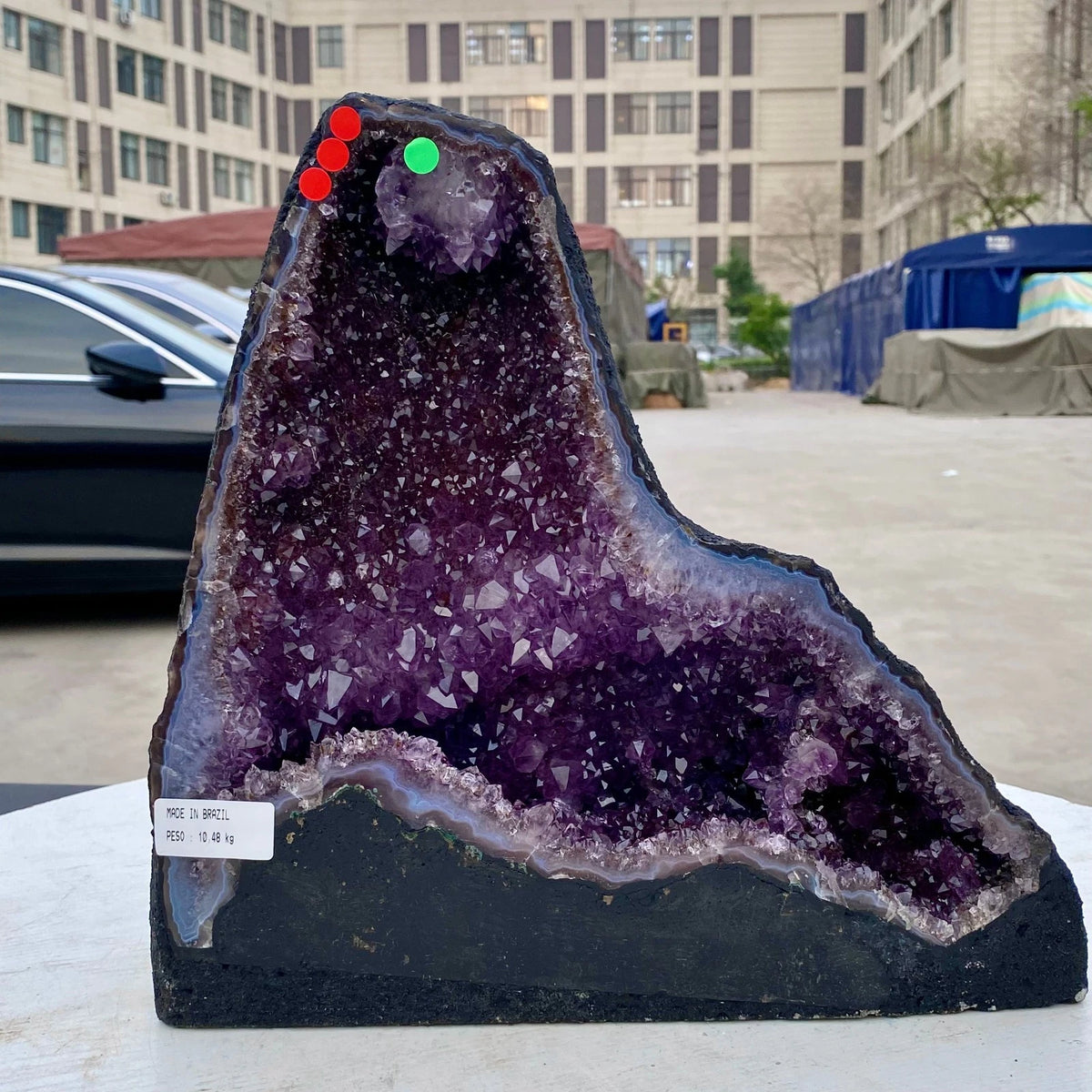 23LB Natural Amethyst Geode Quartz Crystal Cluster Cathedral Energy healing