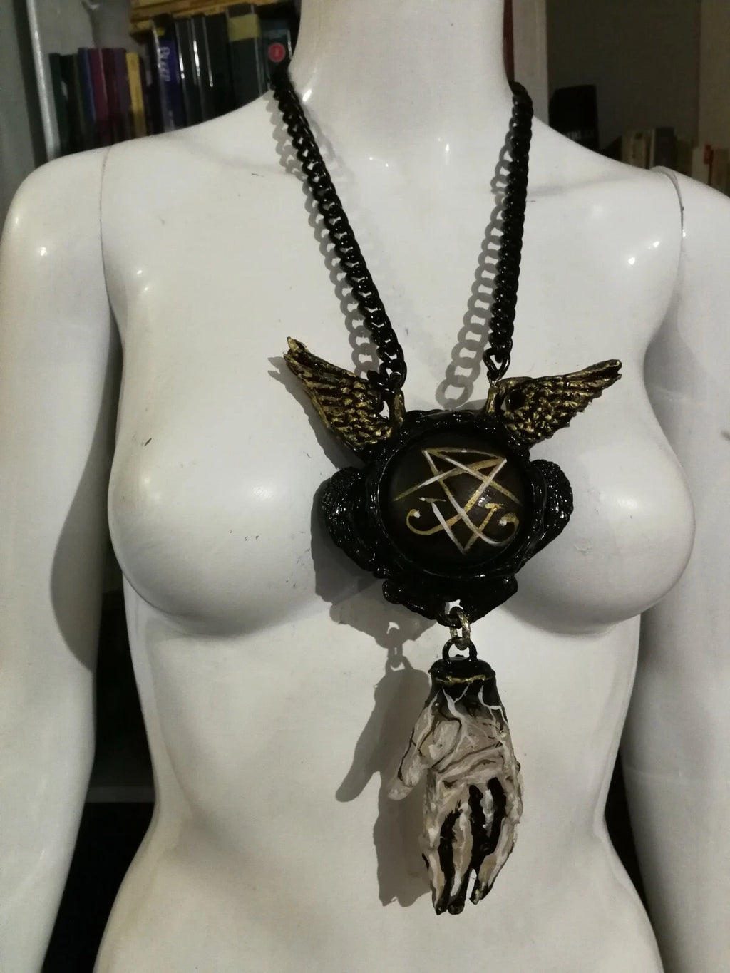 lucifer talisman black angel magic ritual amulet satanic pendant jewelry voodoo