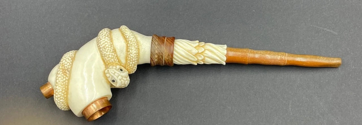 Snake Ritual Tool – Shamanic Ceremonial Sculpture, Tribal Serpent Decor