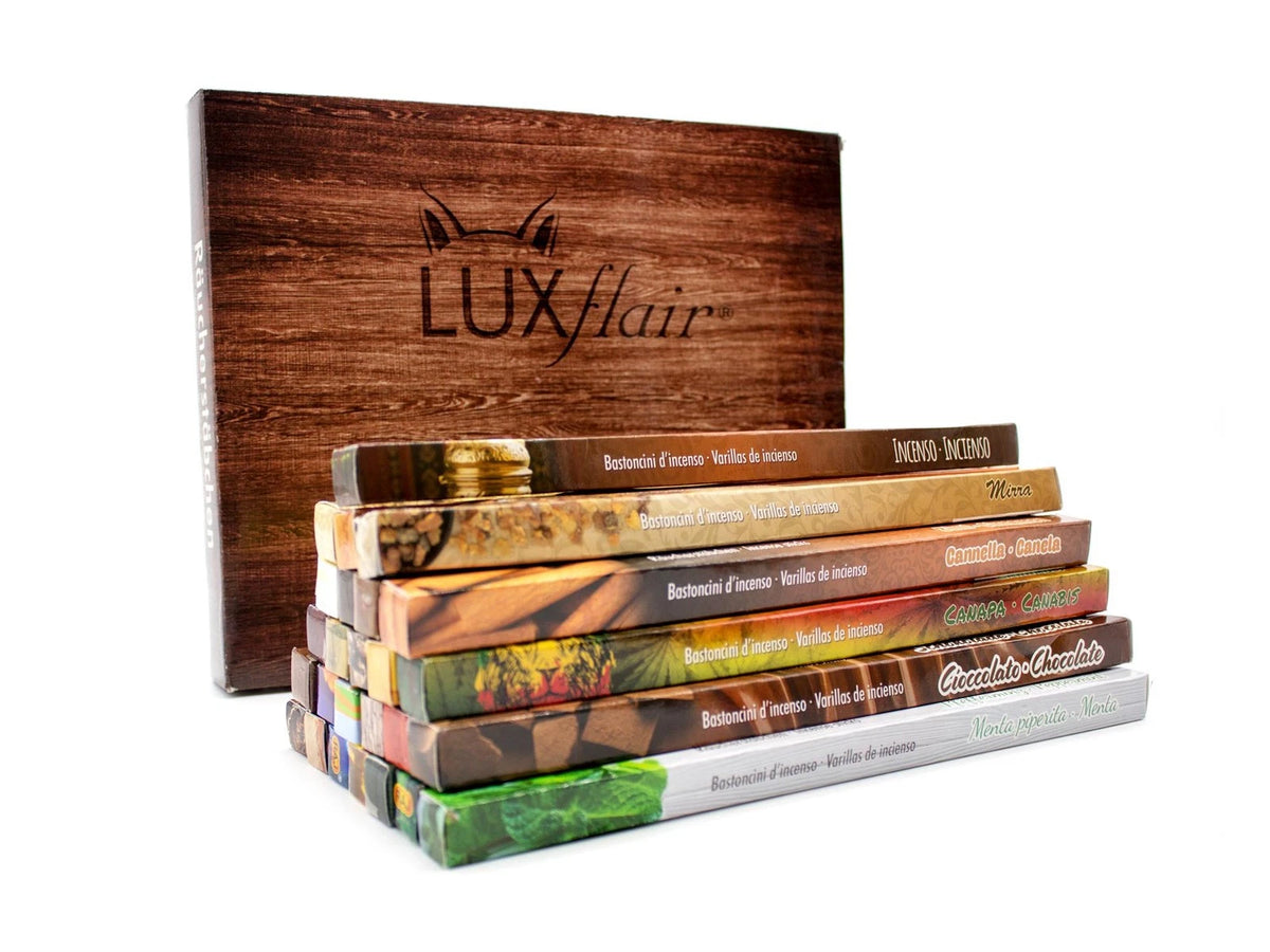 Premium Räucherstäbche<wbr/>n Mix mit 26 Düften = 208 Stück z.B. Cannabis, Nag Champa