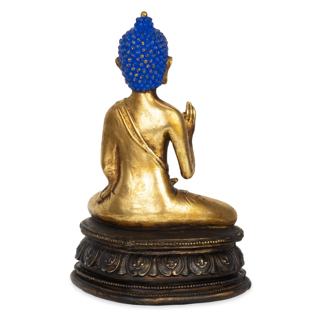 Buddhafigur gold sitzend 14,5 x 10,5 x 22 cm Dekofigur Polyresin spirituell