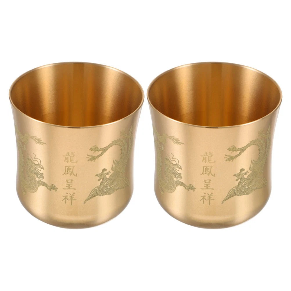 2 Pcs Teetasse Aus Messing Schrein-Opfers<wbr/>chalen Buddha-Altarsc<wbr/>halen