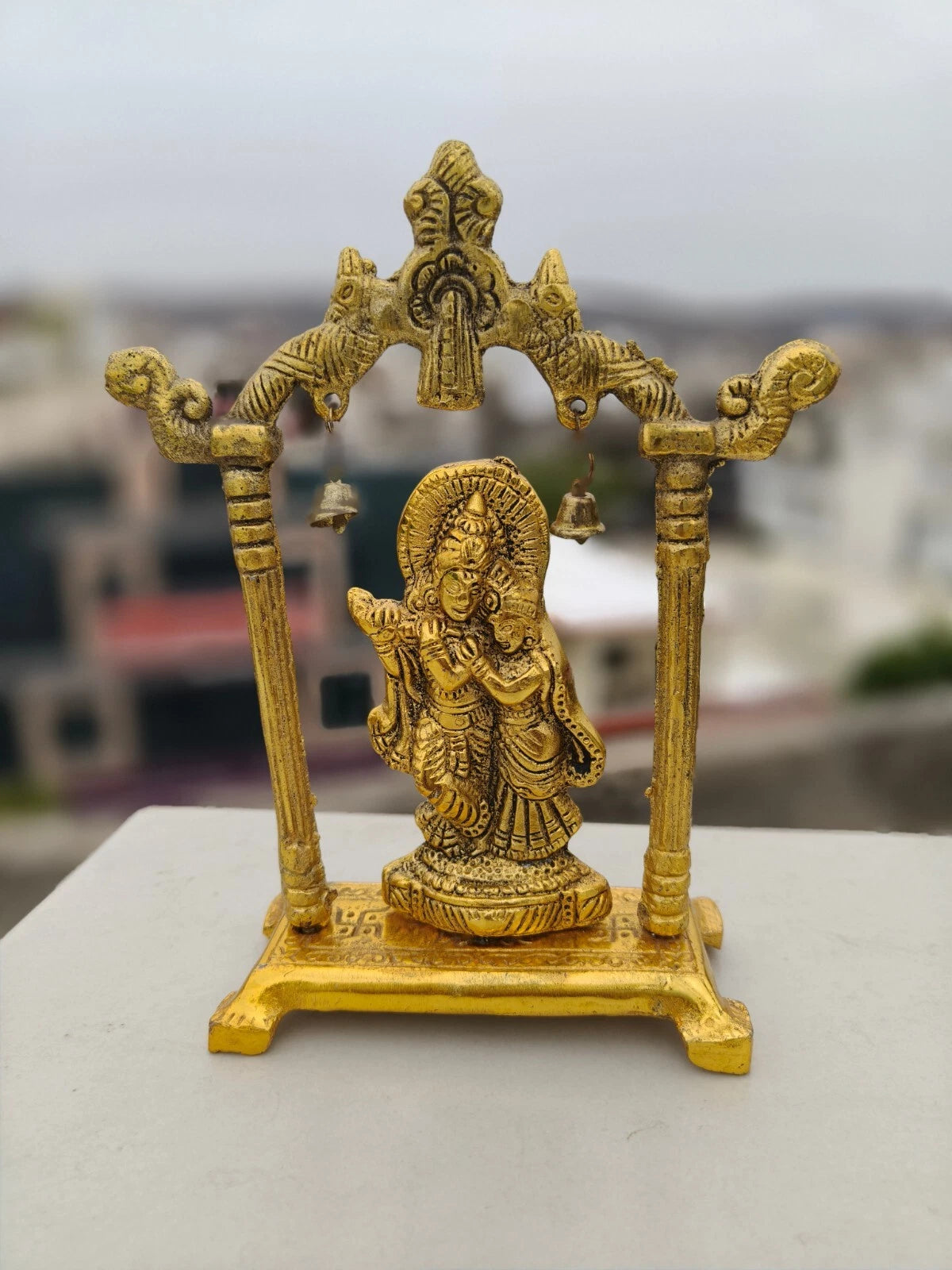 Lord Krishna Statue, Metal Radha Krishna Statue, Handmade Statue for Gift