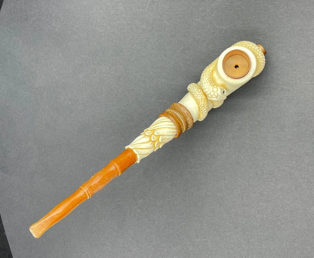 Snake Ritual Tool – Shamanic Ceremonial Sculpture, Tribal Serpent Decor