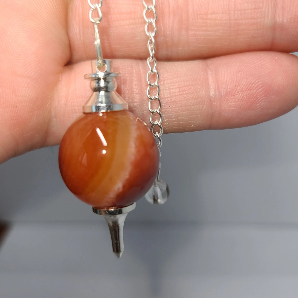 Carnelian Sephoroton Ball Sphere Crystal Dowsing Pendulum Divination Tool