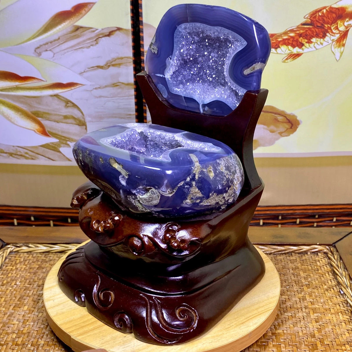 10LB Natural amethyst Agate Treasure Basin Quartz Geode cluster Healing decor