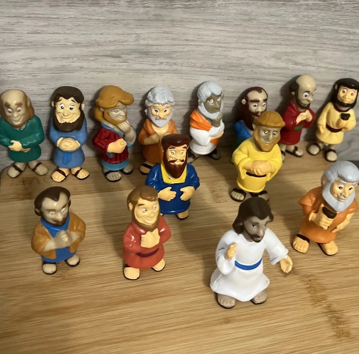 Set Of 14 Real Stories From The Bible Toys Rubber Figurines Jesus Christian