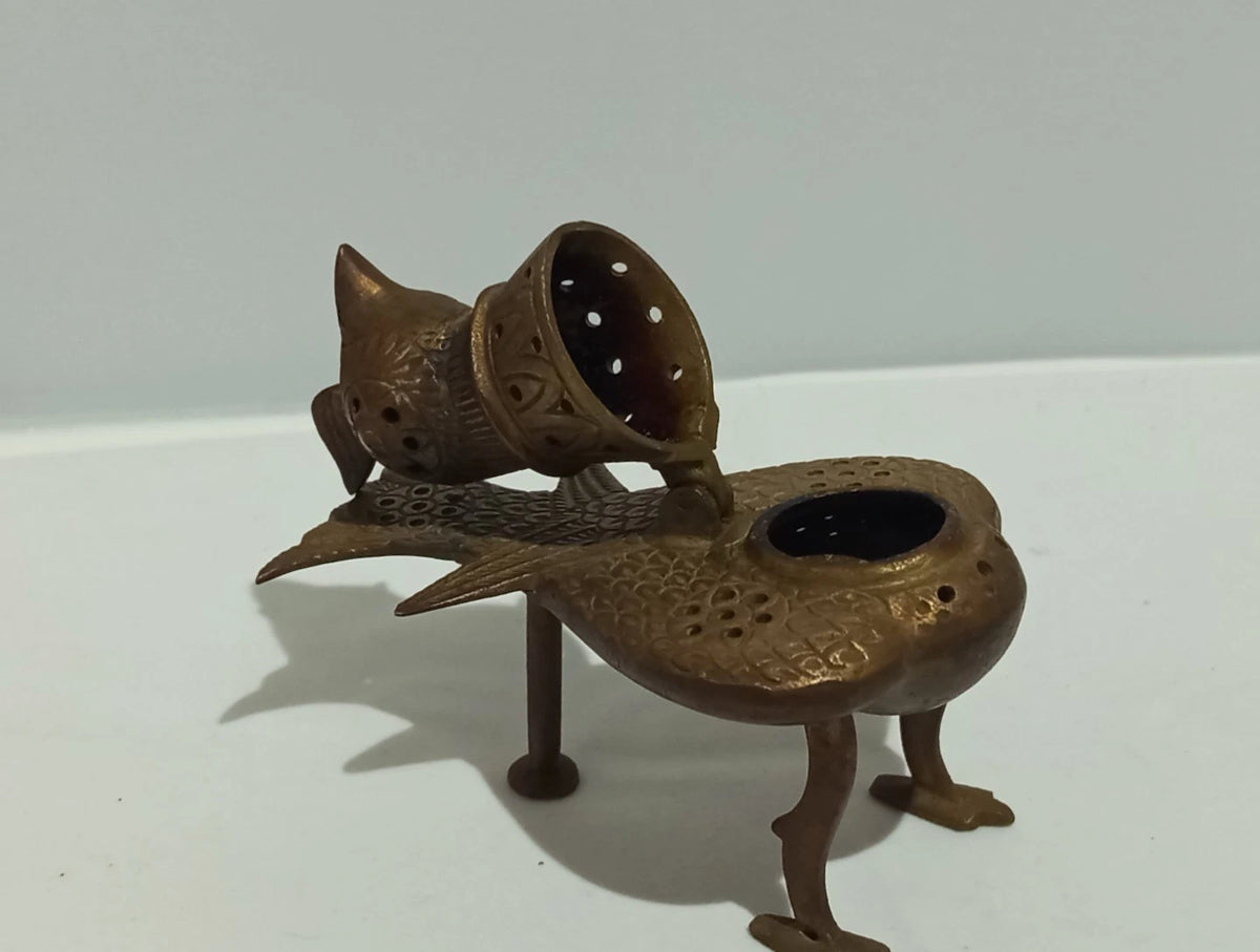 Räuchergefäß Vogel Messing Orient Khorasan Stil Weihrauchbrenn<wbr/>er Incense Burner