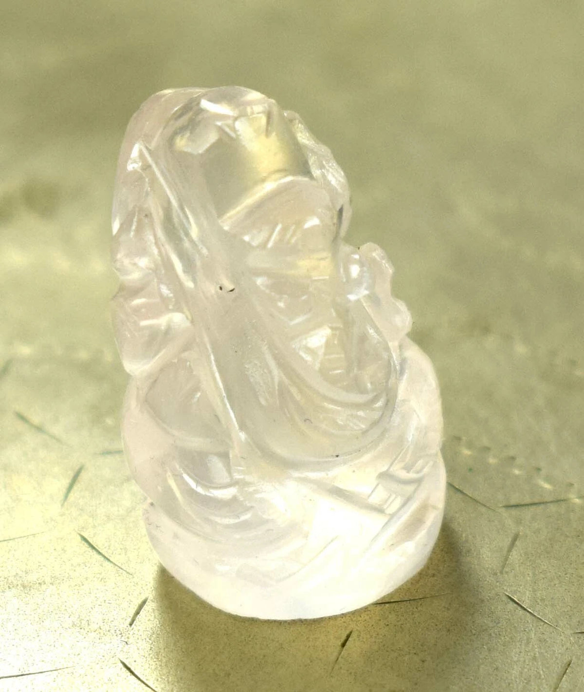 Natürliche 40 Ct Lord Ganesha Rosa Quarz Spirituelle Figur AD68