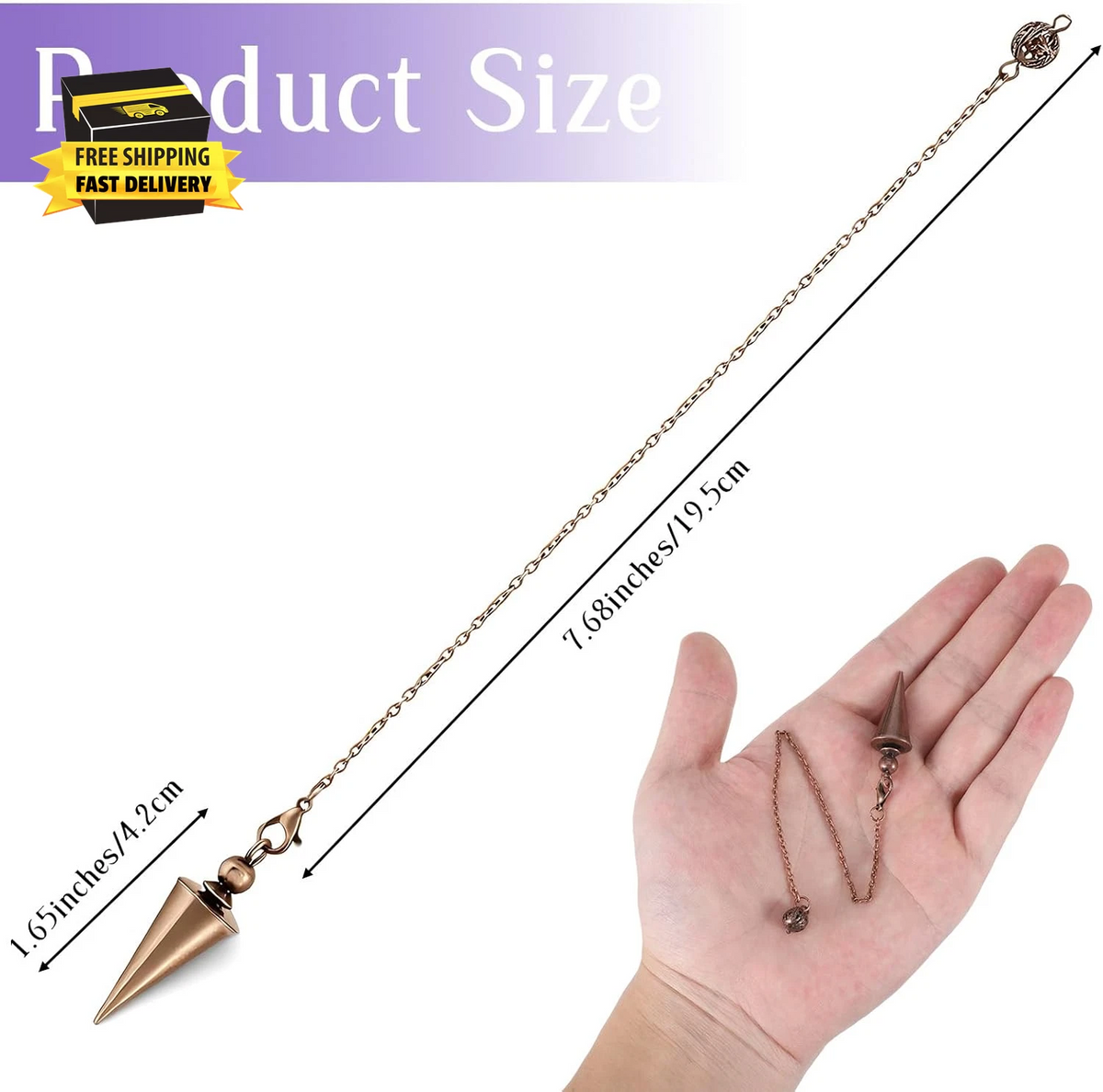 Copper Healing Pendulum Spiritual Divination Pendulum for Witchcraft Supplies, B