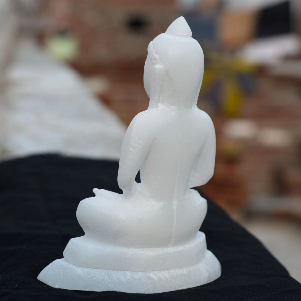 Marble Mahavir Swami Spiritual Statue Jain Temple Decor Meditation and Worship