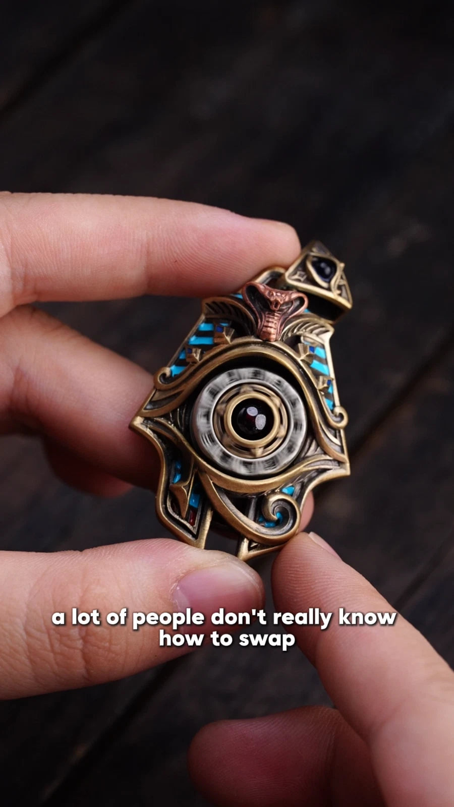 Eye of Horus Spinner Pendant, Egyptian Jewelry Gifts for Men, Protection Amulet