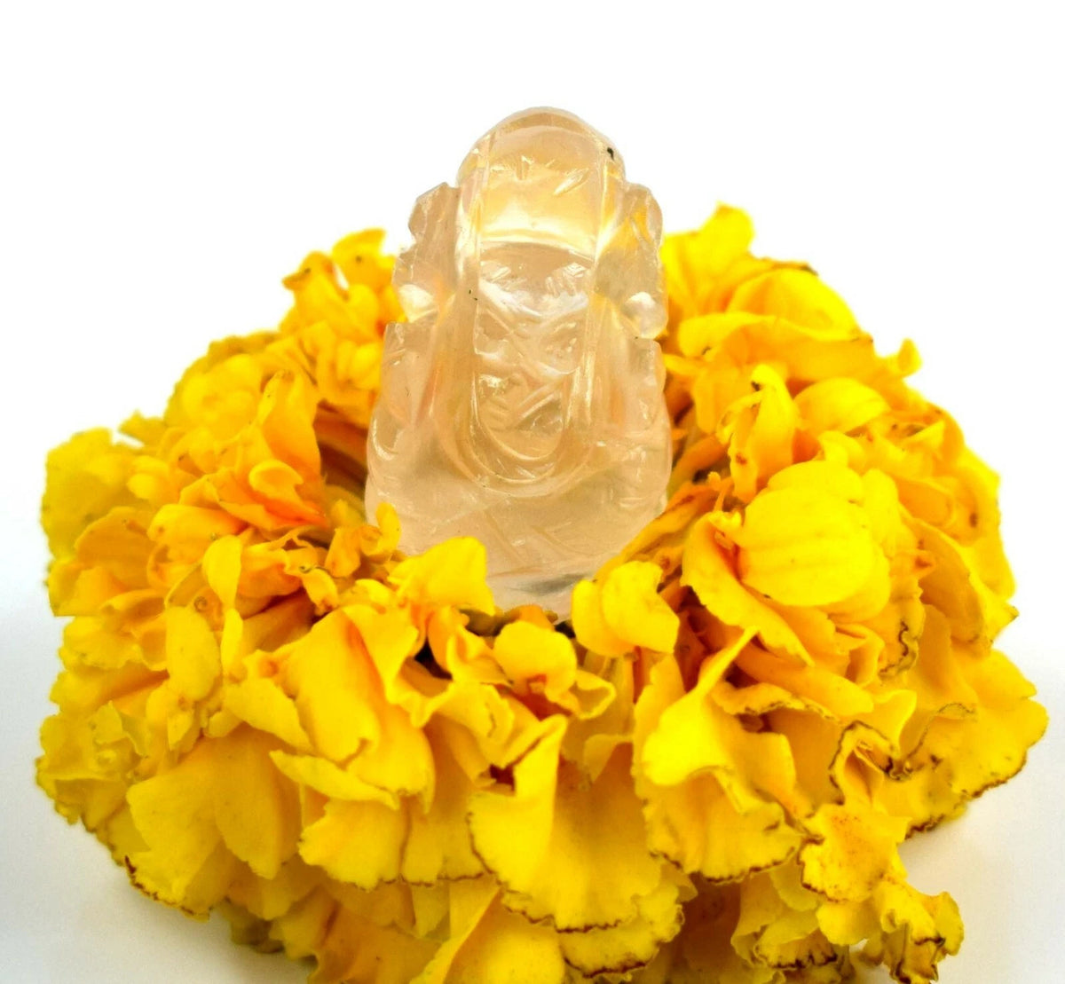 Natürliche 40 Ct Lord Ganesha Rosa Quarz Spirituelle Figur AD68