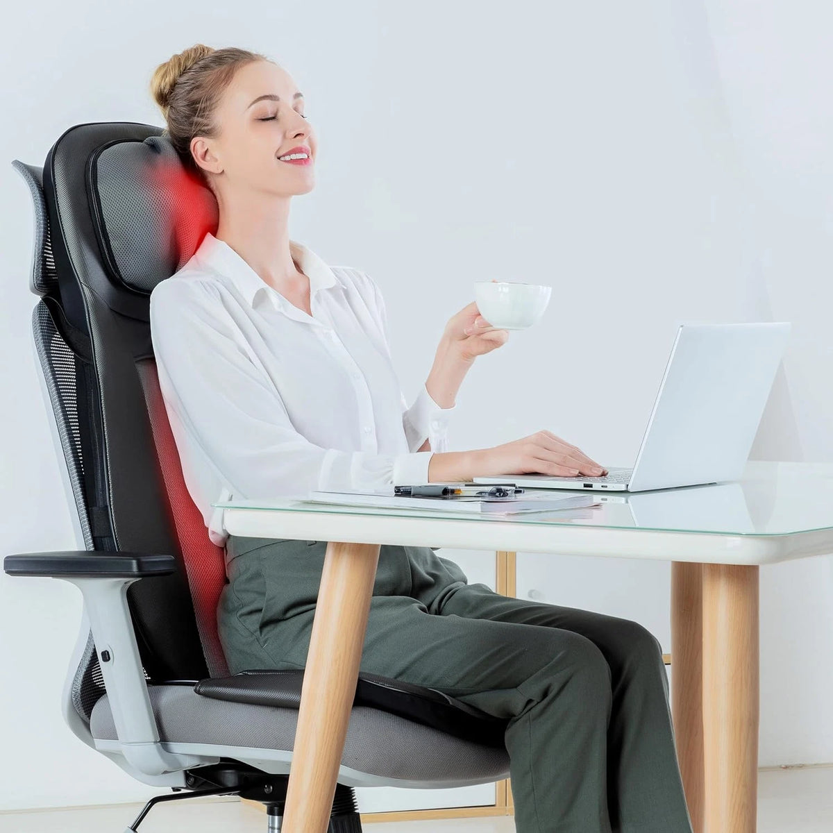 Shiatsu Massagesitzauf<wbr/>lage mit Wärme Knetmassage &amp; Vibration Rücken &amp; Ganzkörper