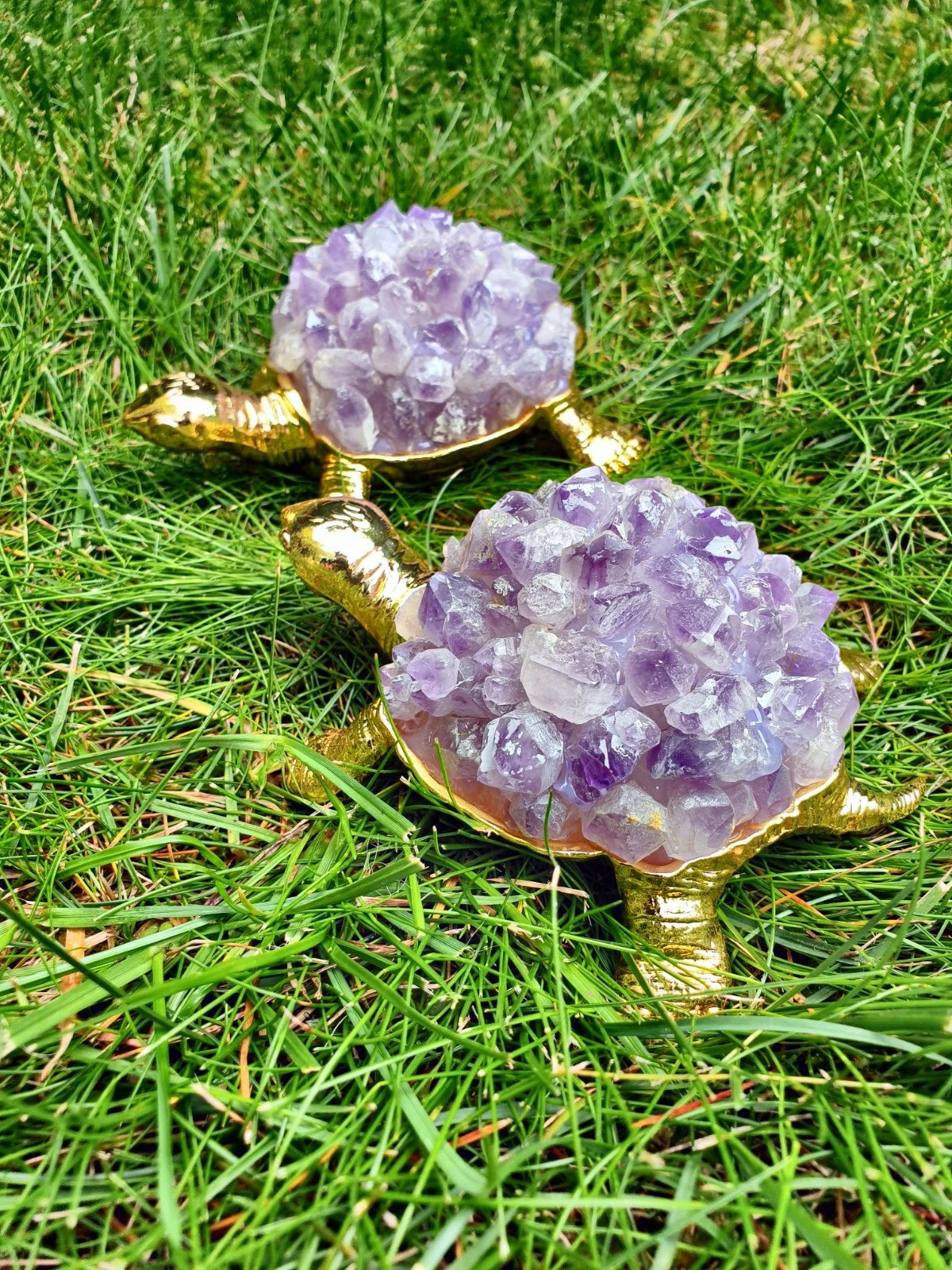 Amethyst Schildkröte – Spiritueller Schutz &amp; Heilstein Energie Figur Glück neu