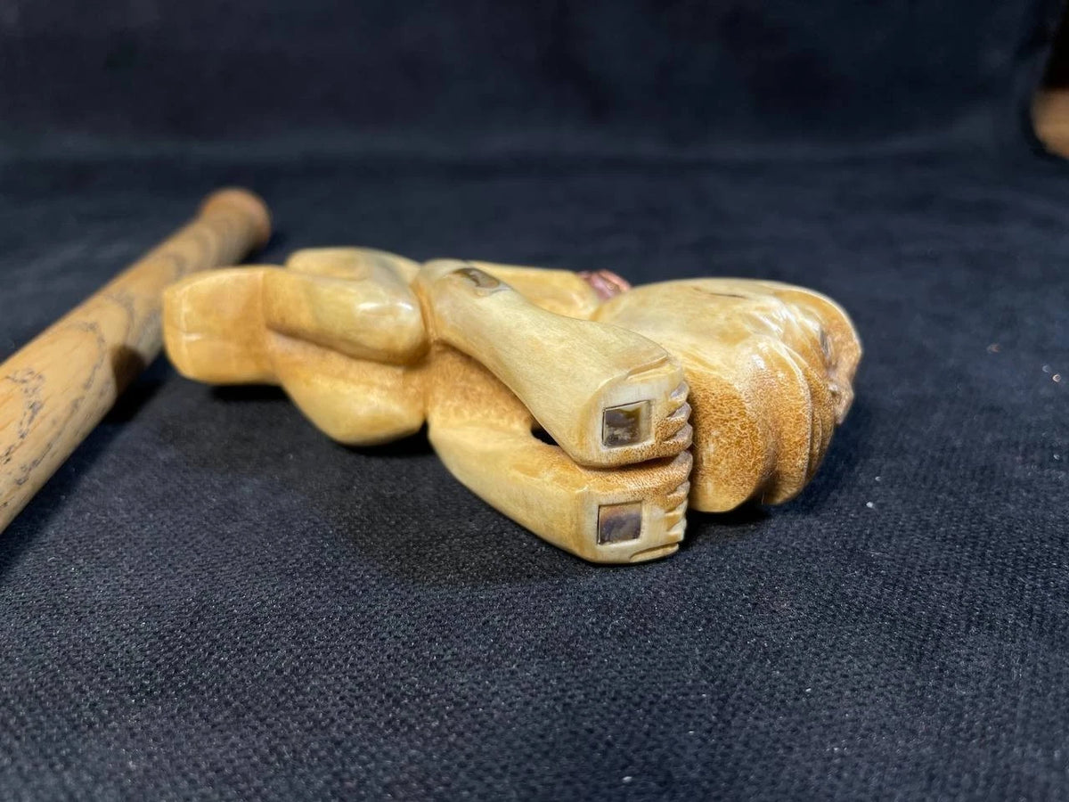 Northwest Coast Shaman Tool with Shell Inlay Replica, Northern Cultures Art