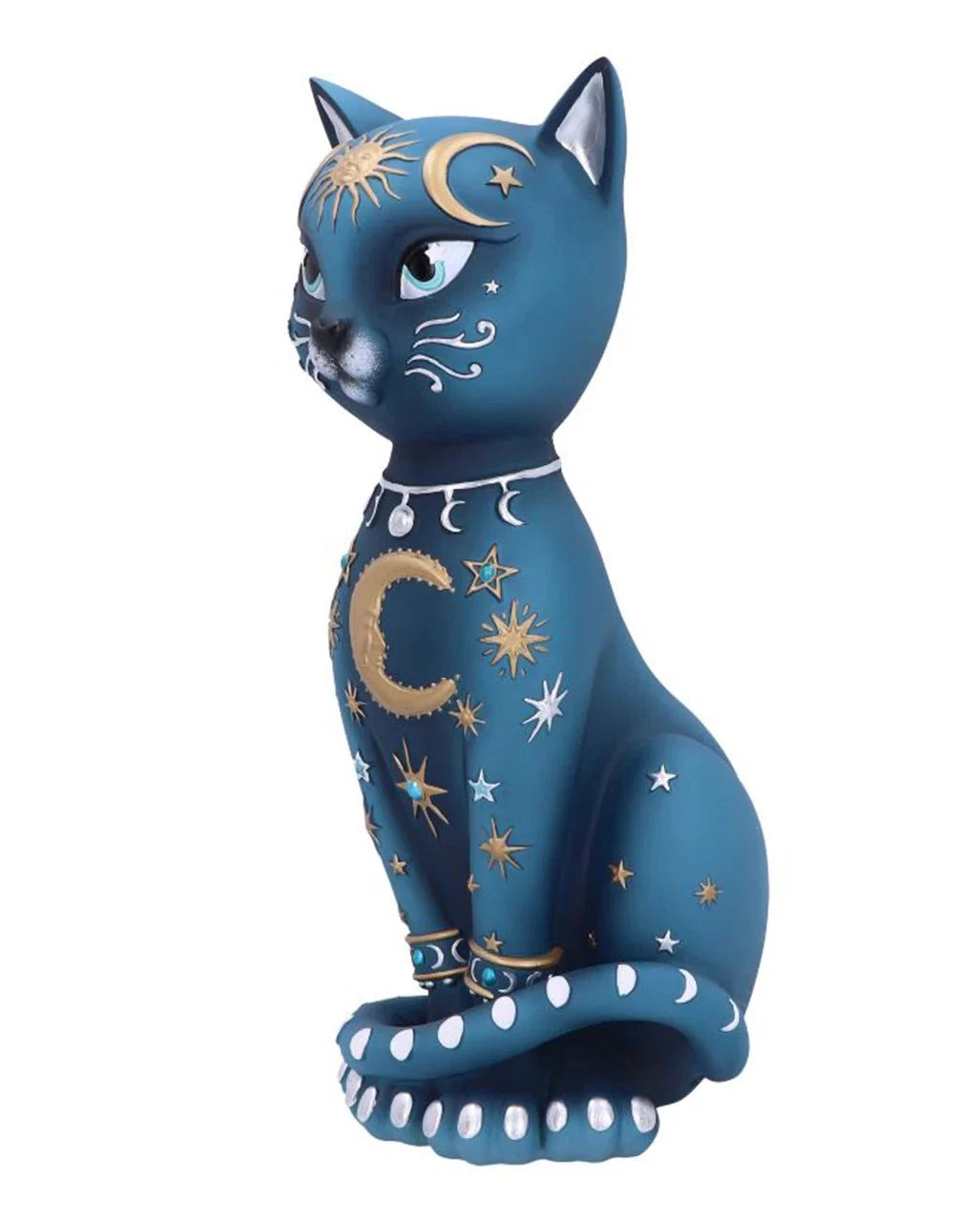 Spirituelle Katzenfigur mit Himmelszeichen 26 cm als Geschenkidee