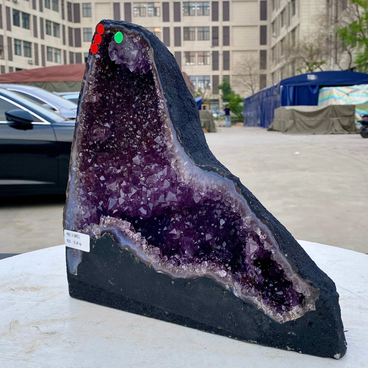 23LB Natural Amethyst Geode Quartz Crystal Cluster Cathedral Energy healing