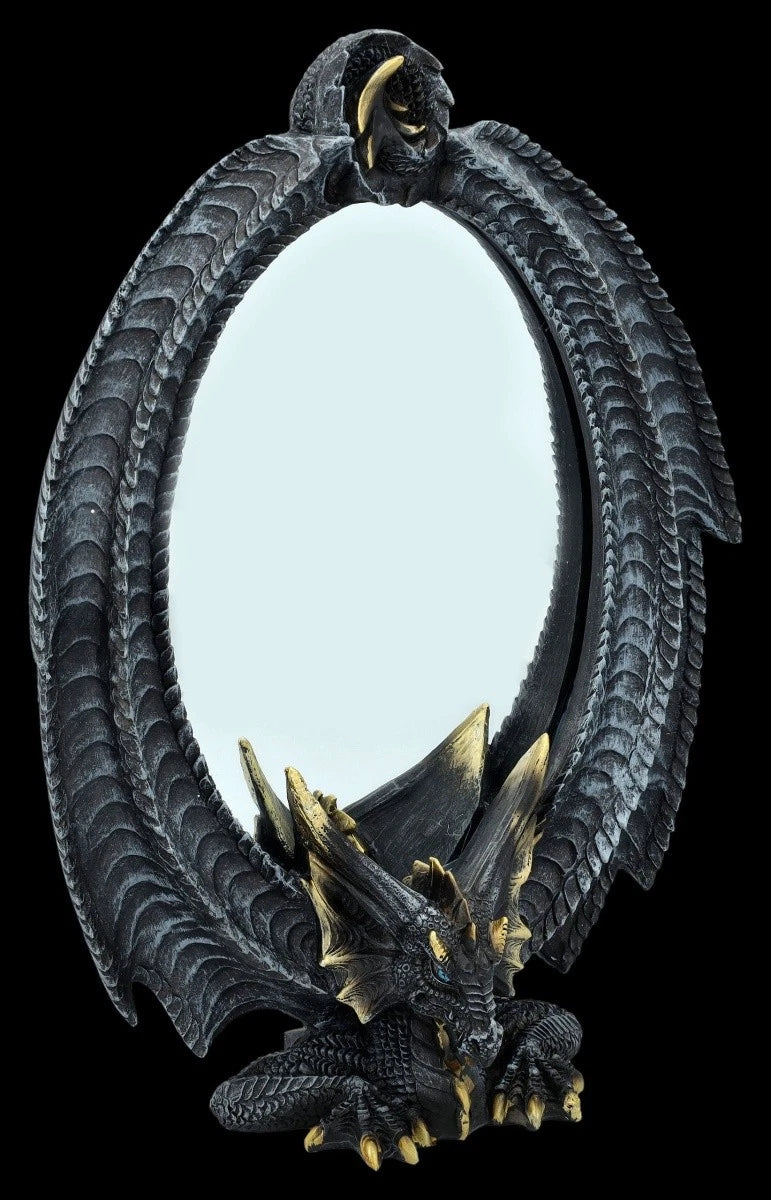 Gothic Spiegel mit Drachen – Magische Deko Geschenkidee Fantasy Altar